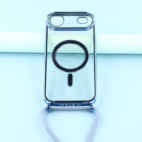 EIDERWOOD iPhone Air Fleksibelt Plastik Cover m. Justerbar Strop - MagSafe Kompatibel - Gennemsigtig / Blå