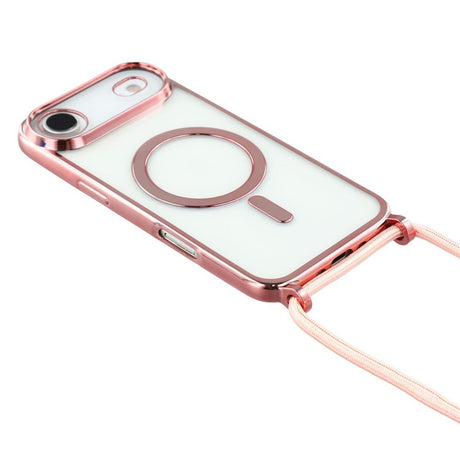 EIDERWOOD iPhone Air Fleksibelt Plastik Cover m. Justerbar Strop - MagSafe Kompatibel - Gennemsigtig / Lyserød