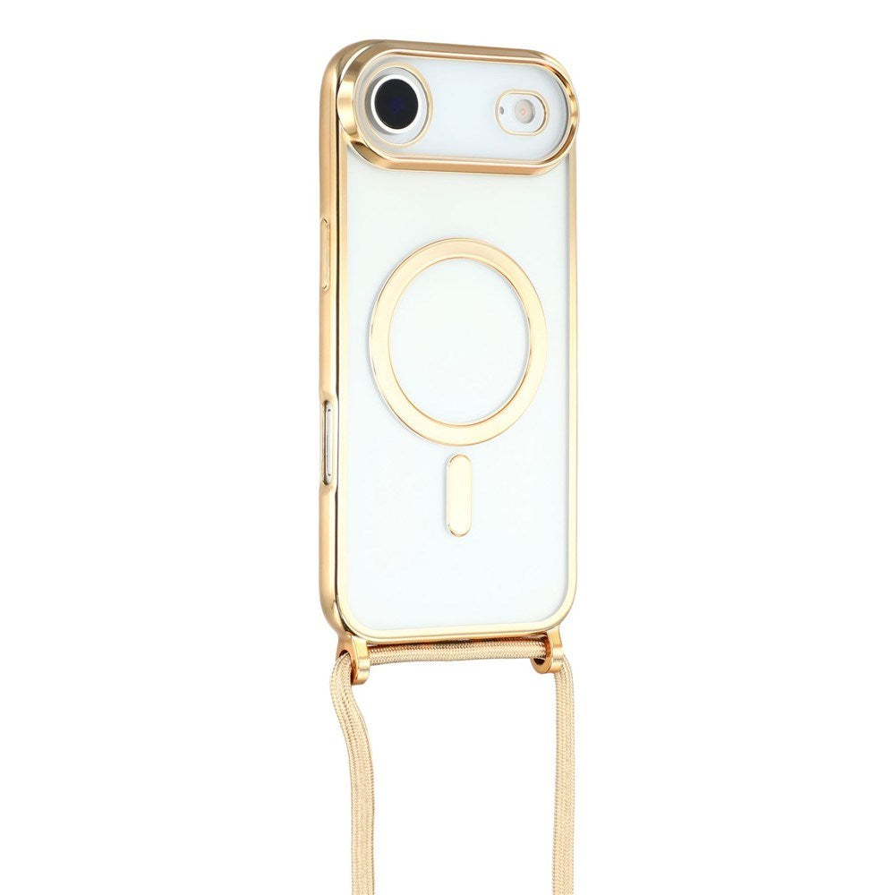 EIDERWOOD iPhone Air Fleksibelt Plastik Cover m. Justerbar Strop - MagSafe Kompatibel - Gennemsigtig / Guld