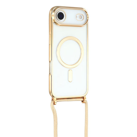 EIDERWOOD iPhone Air Fleksibelt Plastik Cover m. Justerbar Strop - MagSafe Kompatibel - Gennemsigtig / Guld