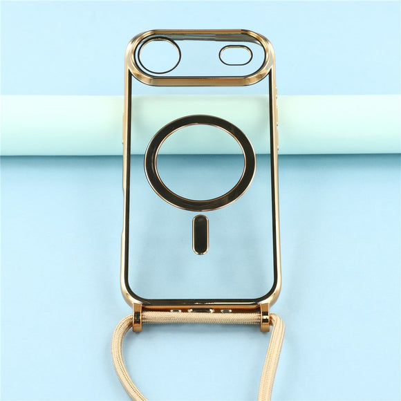 EIDERWOOD iPhone Air Fleksibelt Plastik Cover m. Justerbar Strop - MagSafe Kompatibel - Gennemsigtig / Guld