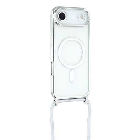EIDERWOOD iPhone Air Fleksibelt Plastik Cover m. Justerbar Strop - MagSafe Kompatibel - Gennemsigtig / Sølv