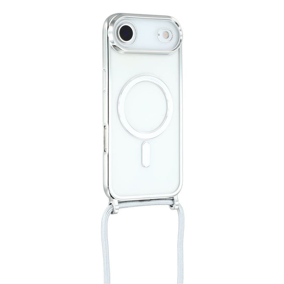 EIDERWOOD iPhone Air Fleksibelt Plastik Cover m. Justerbar Strop - MagSafe Kompatibel - Gennemsigtig / Sølv