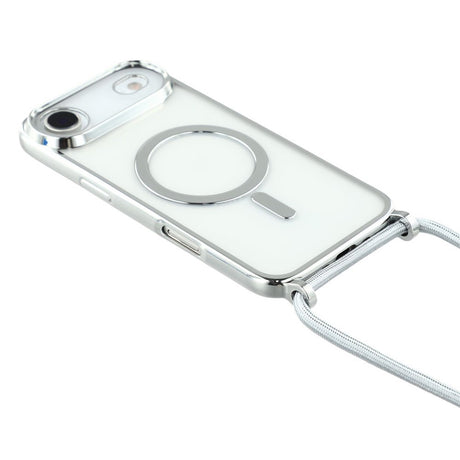 EIDERWOOD iPhone Air Fleksibelt Plastik Cover m. Justerbar Strop - MagSafe Kompatibel - Gennemsigtig / Sølv