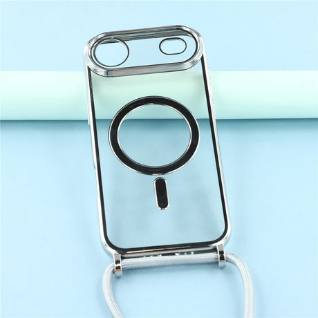 EIDERWOOD iPhone Air Fleksibelt Plastik Cover m. Justerbar Strop - MagSafe Kompatibel - Gennemsigtig / Sølv