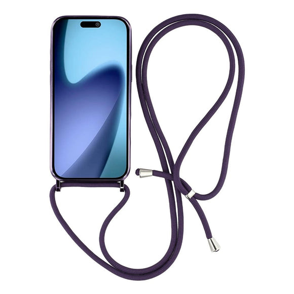 EIDERWOOD iPhone Air Fleksibelt Plastik Cover m. Justerbar Strop - MagSafe Kompatibel - Gennemsigtig / Lilla