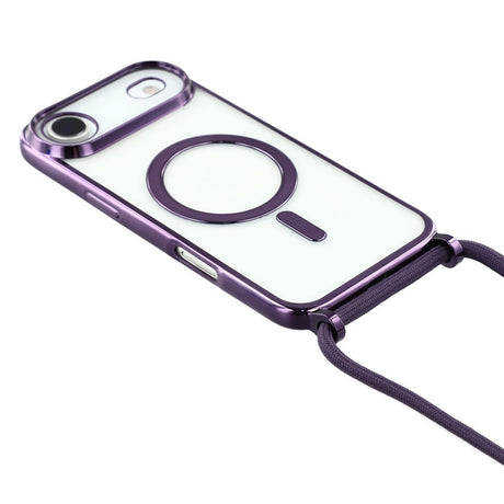 EIDERWOOD iPhone Air Fleksibelt Plastik Cover m. Justerbar Strop - MagSafe Kompatibel - Gennemsigtig / Lilla