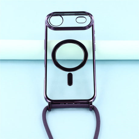 EIDERWOOD iPhone Air Fleksibelt Plastik Cover m. Justerbar Strop - MagSafe Kompatibel - Gennemsigtig / Lilla