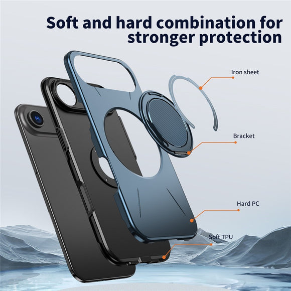 EIDERWOOD iPhone Air Cover m. Roterende Kickstand - Blå