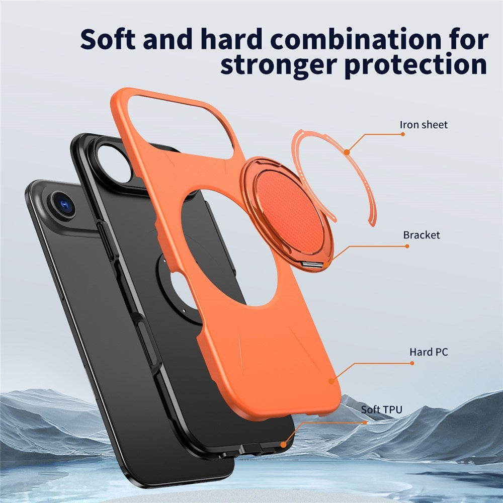 EIDERWOOD iPhone Air Cover m. Roterende Kickstand - Orange
