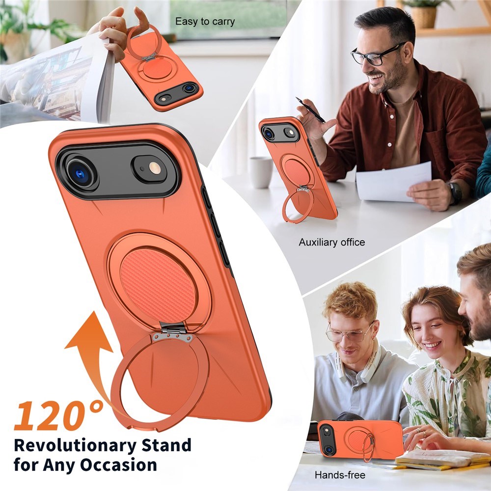 EIDERWOOD iPhone Air Cover m. Roterende Kickstand - Orange