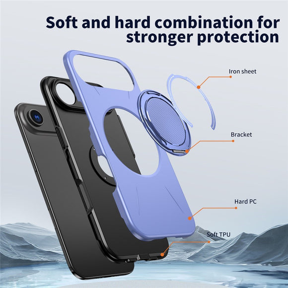 EIDERWOOD iPhone Air Cover m. Roterende Kickstand - Lilla