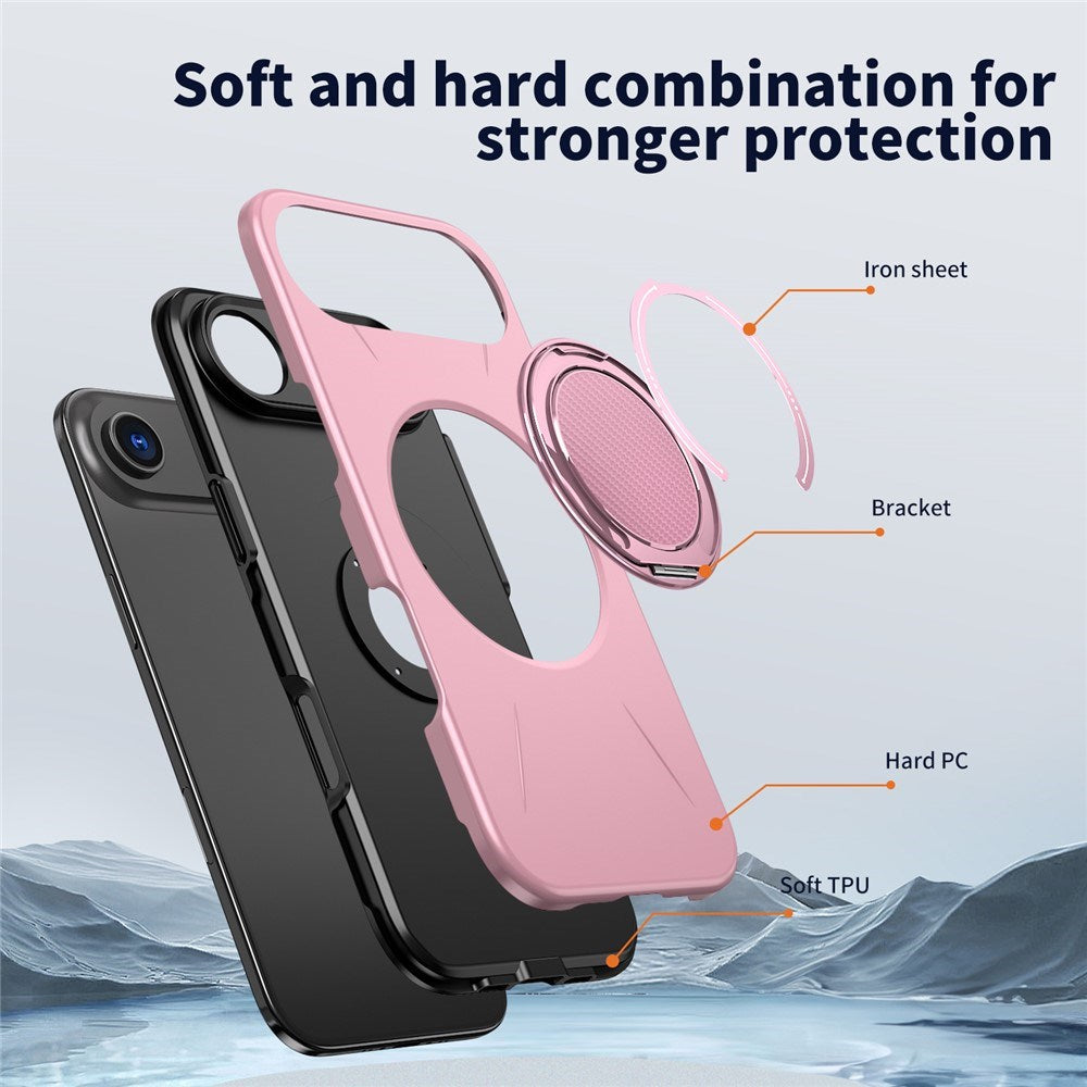 EIDERWOOD iPhone Air Cover m. Roterende Kickstand - Lyserød
