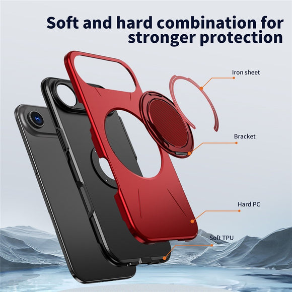 EIDERWOOD iPhone Air Cover m. Roterende Kickstand - Rød