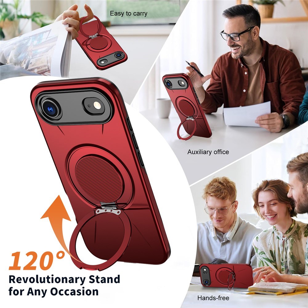 EIDERWOOD iPhone Air Cover m. Roterende Kickstand - Rød