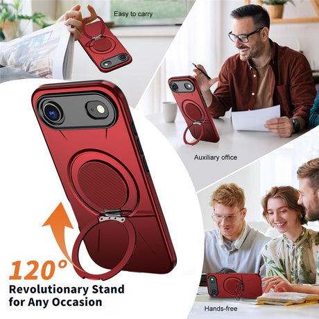EIDERWOOD iPhone Air Cover m. Roterende Kickstand - Rød