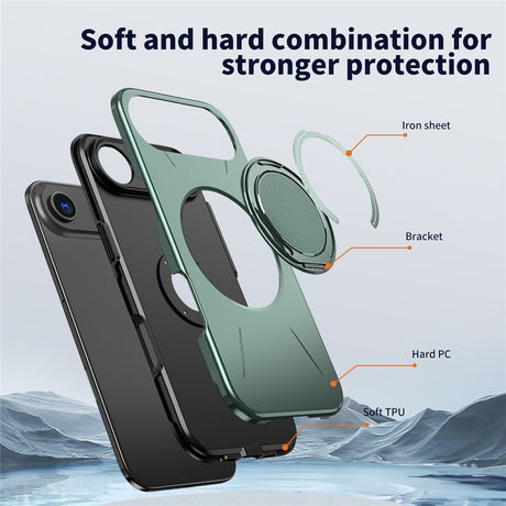 EIDERWOOD iPhone Air Cover m. Roterende Kickstand - Grøn