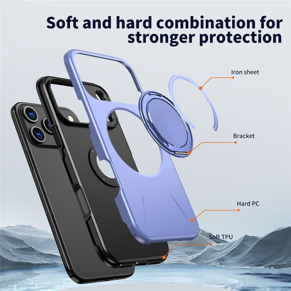 EIDERWOOD iPhone 17 Pro Cover m. Roterende Kickstand - Lilla