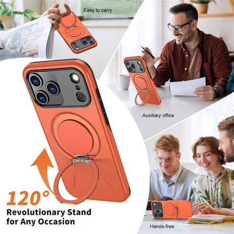 EIDERWOOD iPhone 17 Pro Cover m. Roterende Kickstand - Orange