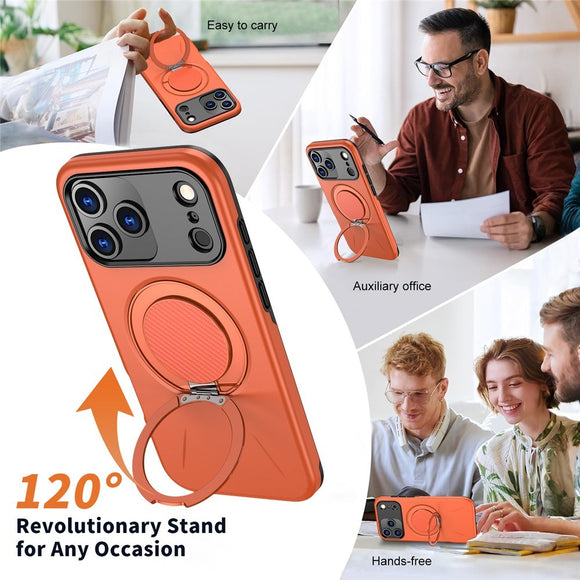 EIDERWOOD iPhone 17 Pro Cover m. Roterende Kickstand - Orange
