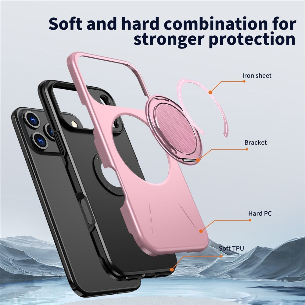 EIDERWOOD iPhone 17 Pro Cover m. Roterende Kickstand - Lyserød