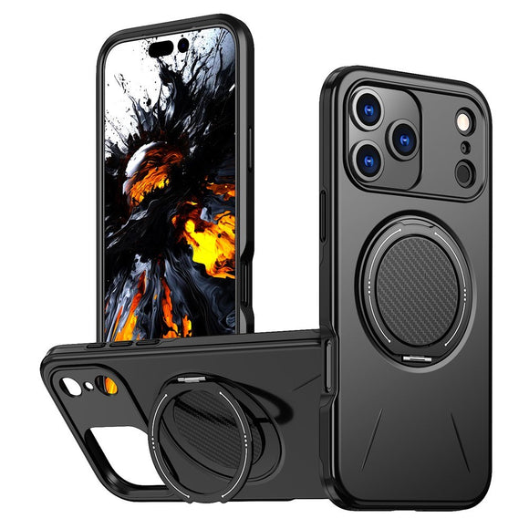 EIDERWOOD iPhone 17 Pro Cover m. Roterende Kickstand - Sort