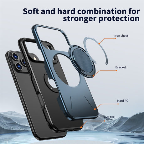 EIDERWOOD iPhone 17 Pro Cover m. Roterende Kickstand - Blå