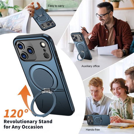 EIDERWOOD iPhone 17 Pro Cover m. Roterende Kickstand - Blå