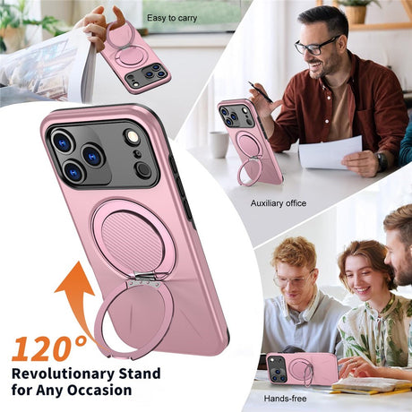 EIDERWOOD iPhone 17 Pro Max Cover m. Roterende Kickstand - Lyserød