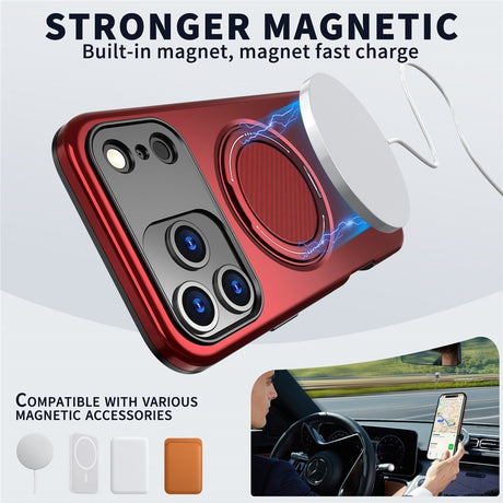 EIDERWOOD iPhone 17 Pro Max Cover m. Roterende Kickstand - Rød