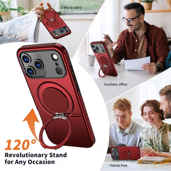 EIDERWOOD iPhone 17 Pro Max Cover m. Roterende Kickstand - Rød