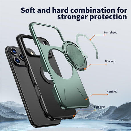 EIDERWOOD iPhone 17 Pro Max Cover m. Roterende Kickstand - Grøn