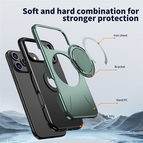 EIDERWOOD iPhone 17 Pro Max Cover m. Roterende Kickstand - Grøn