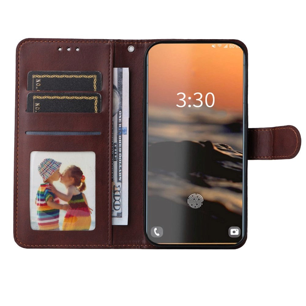 Samsung Galaxy S23 Ultra Læder Cover m. Pung og Strop - Brun