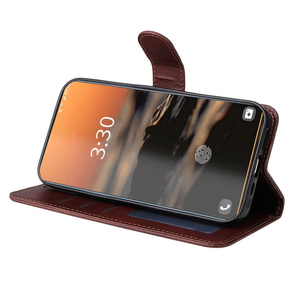 Samsung Galaxy S23 Ultra Læder Cover m. Pung og Strop - Brun