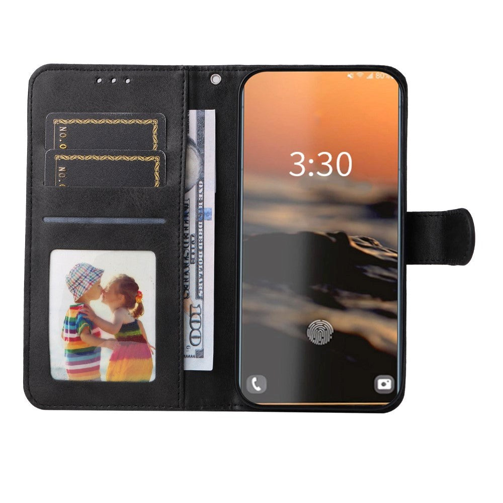 Samsung Galaxy S23 Ultra Læder Cover m. Pung og Strop - Sort