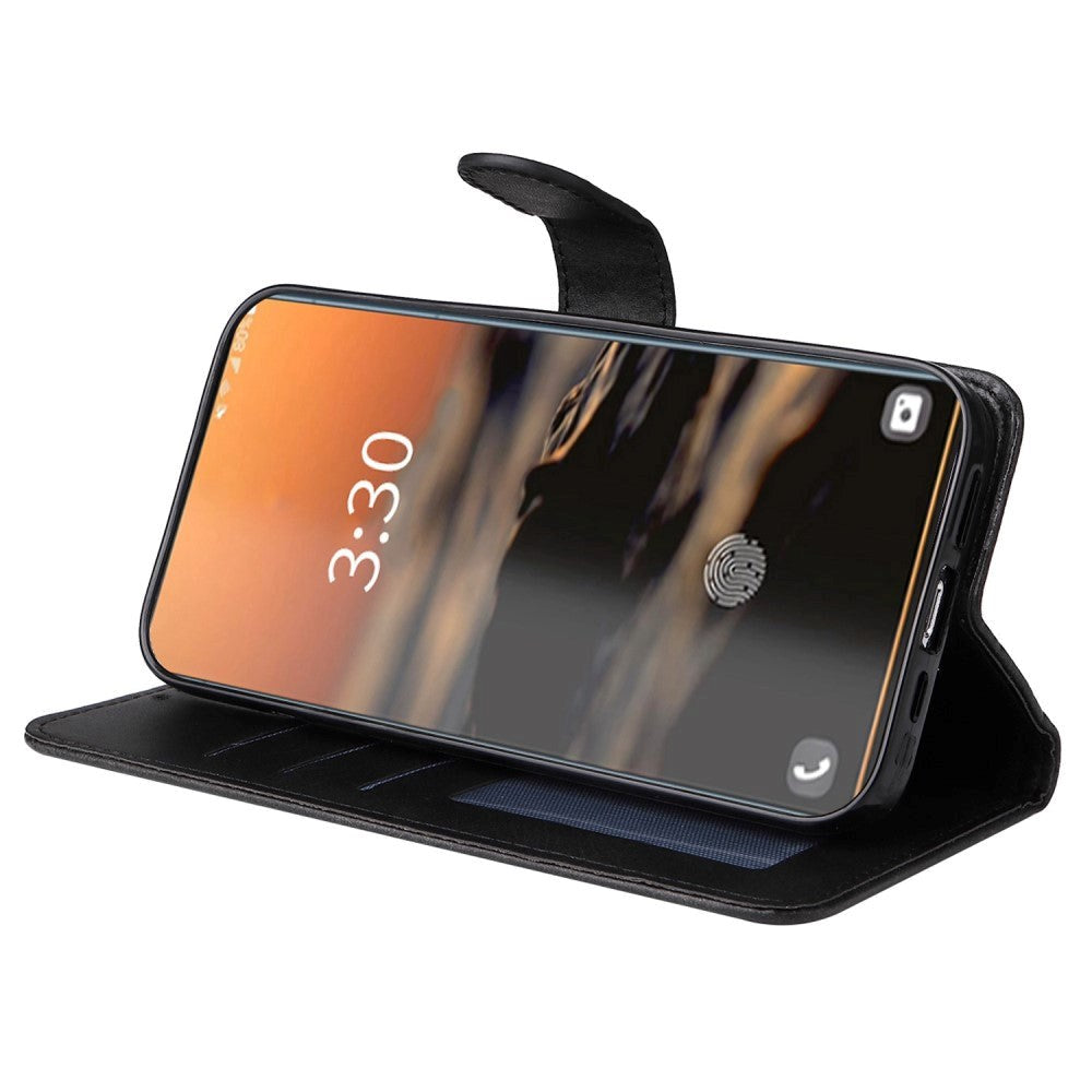 Samsung Galaxy S23 Ultra Læder Cover m. Pung og Strop - Sort