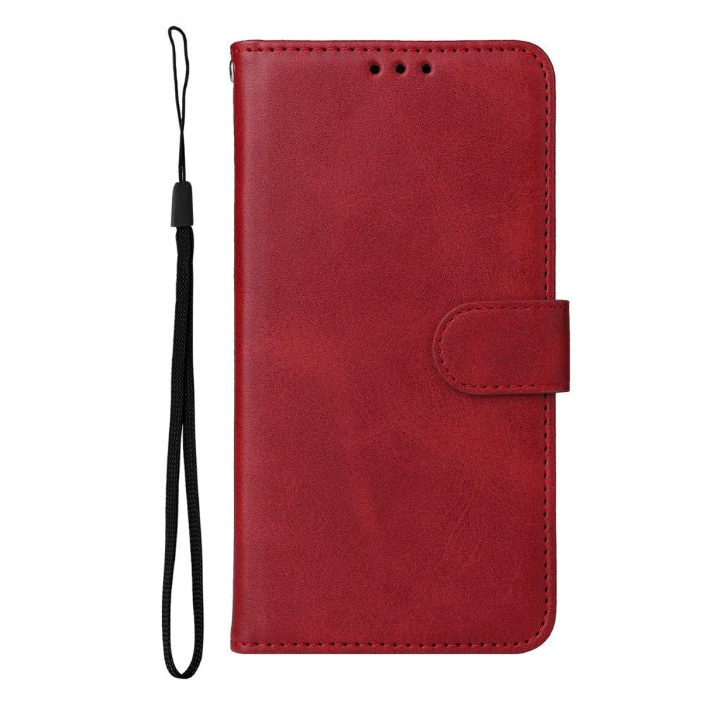 Samsung Galaxy S23 Ultra Læder Cover m. Pung og Strop - Rød