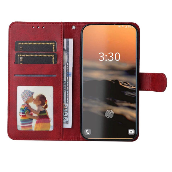 Samsung Galaxy S23 Ultra Læder Cover m. Pung og Strop - Rød
