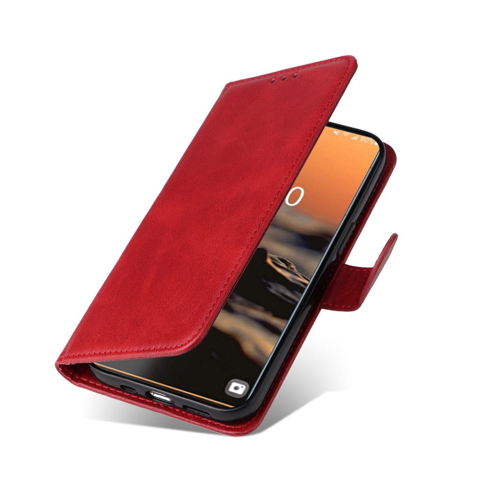 Samsung Galaxy S23 Ultra Læder Cover m. Pung og Strop - Rød