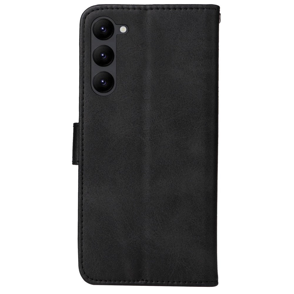 Samsung Galaxy S23 Læder Cover m. Pung og Strop - Sort