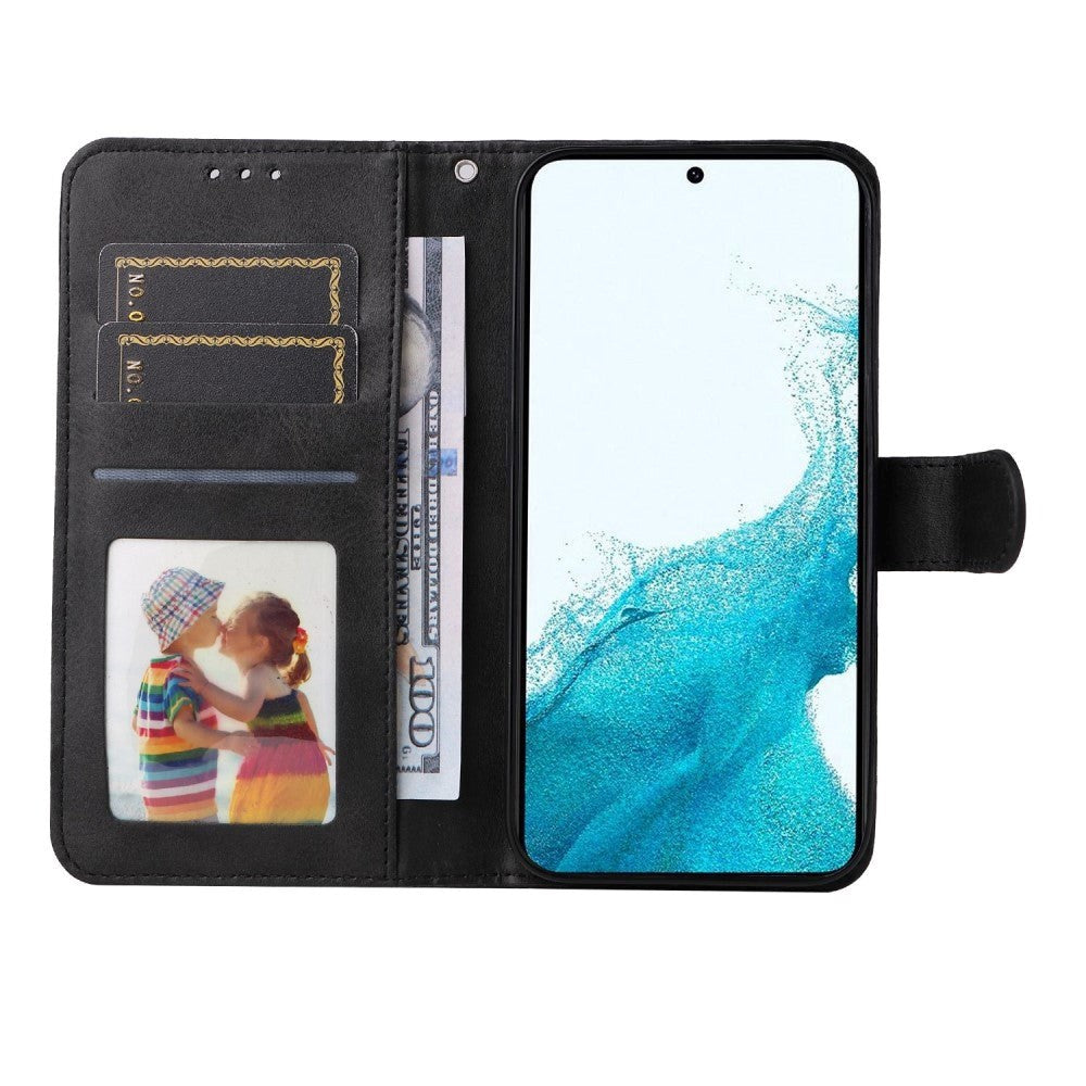 Samsung Galaxy S23 Læder Cover m. Pung og Strop - Sort