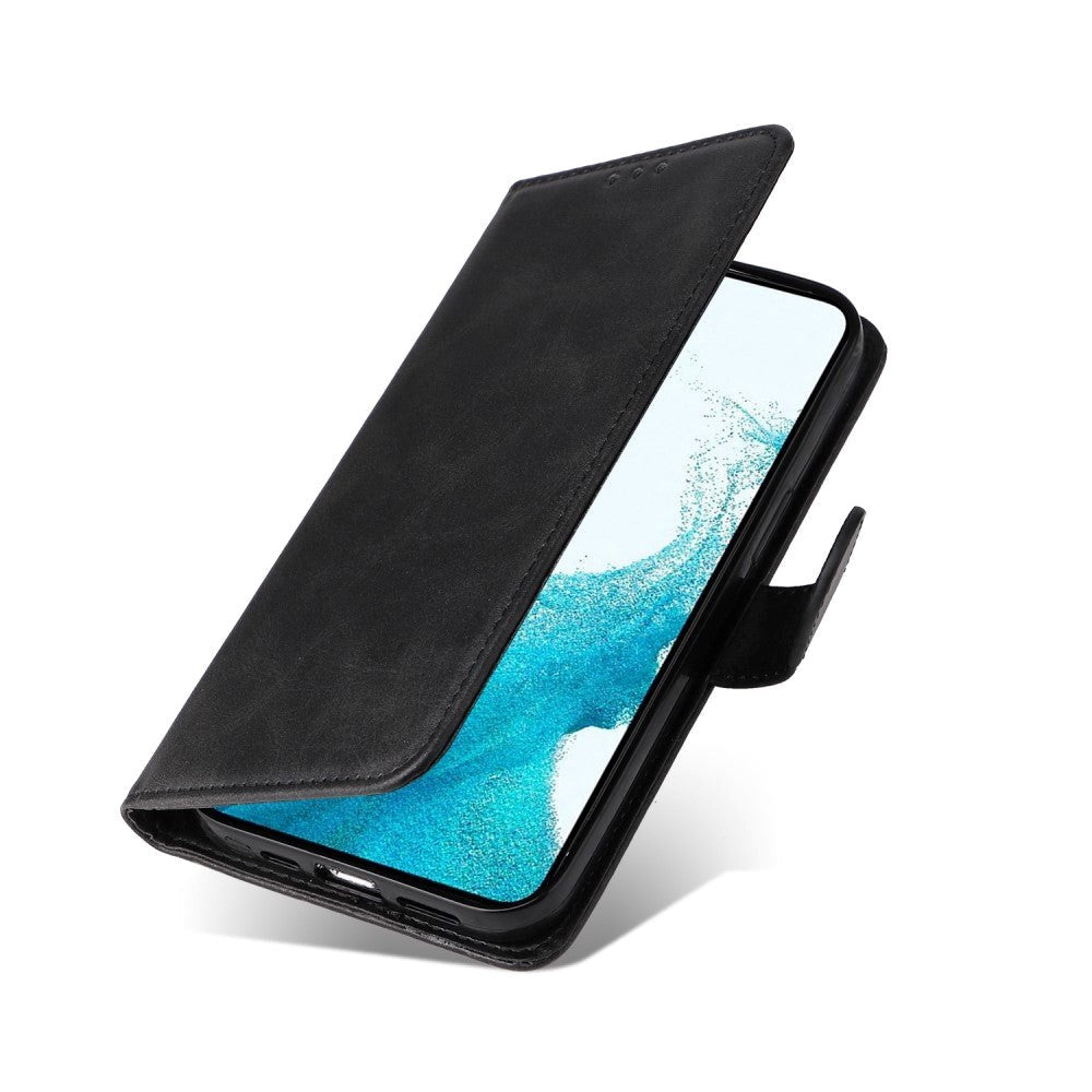Samsung Galaxy S23 Læder Cover m. Pung og Strop - Sort