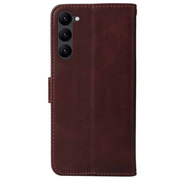 Samsung Galaxy S23 Læder Cover m. Pung og Strop - Brun