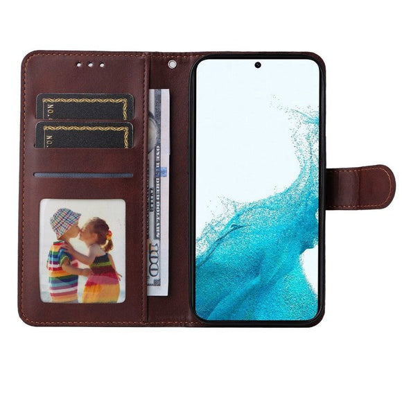 Samsung Galaxy S23 Læder Cover m. Pung og Strop - Brun