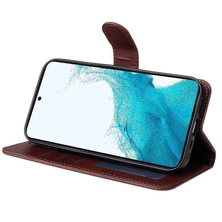 Samsung Galaxy S23 Læder Cover m. Pung og Strop - Brun