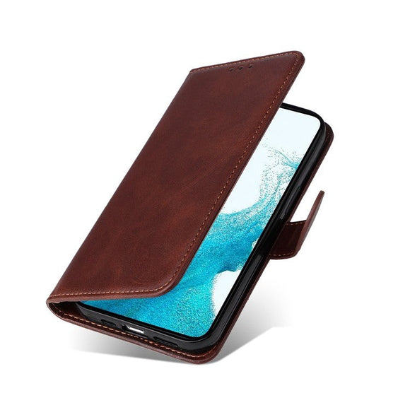 Samsung Galaxy S23 Læder Cover m. Pung og Strop - Brun