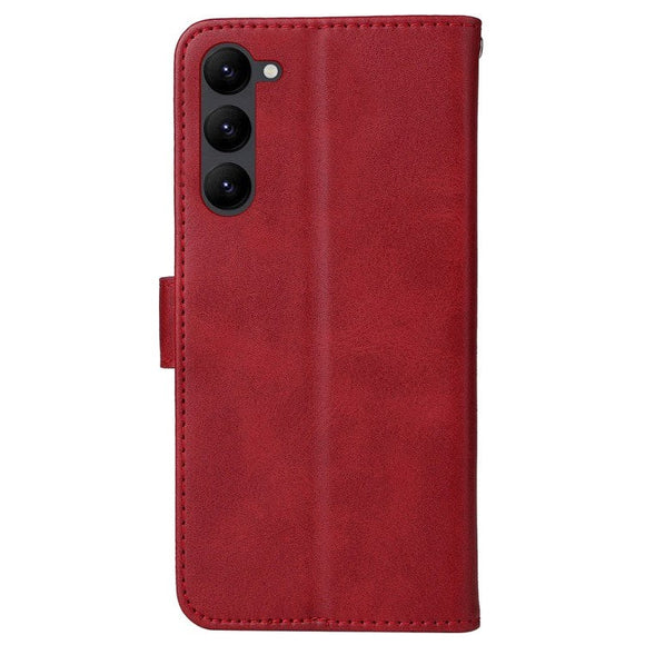 Samsung Galaxy S23 Læder Cover m. Pung og Strop - Rød