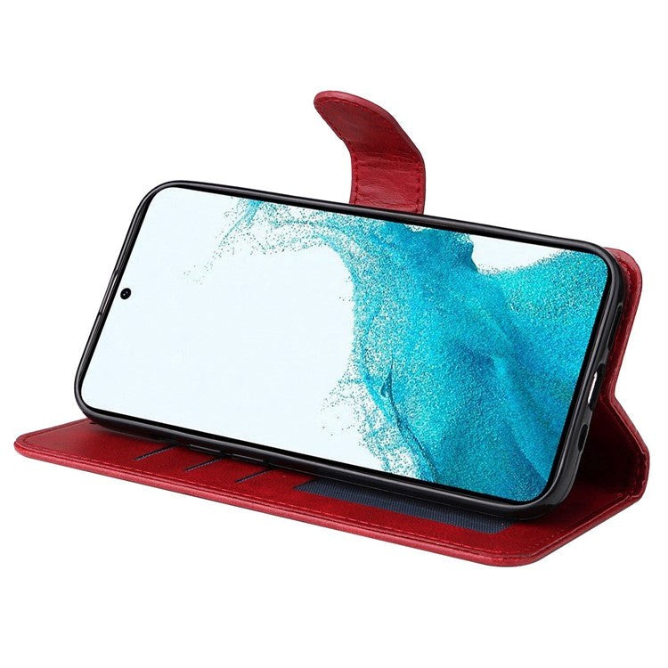 Samsung Galaxy S23 Læder Cover m. Pung og Strop - Rød