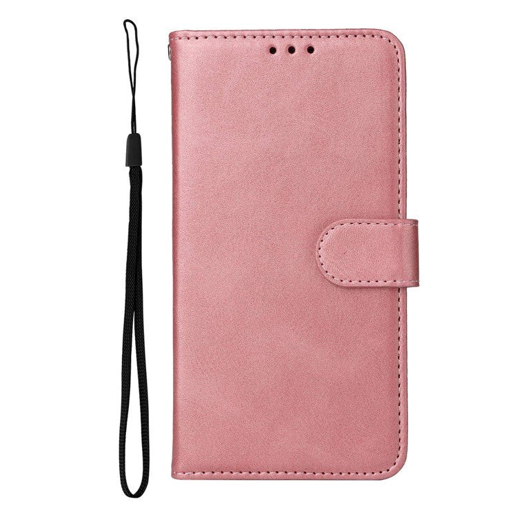Samsung Galaxy S23 Læder Cover m. Pung og Strop - Lyserød